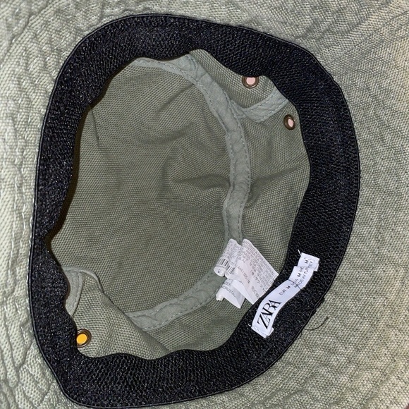 Zara Green Cotton Canvas Bucket Hat size M - Picture 9 of 14